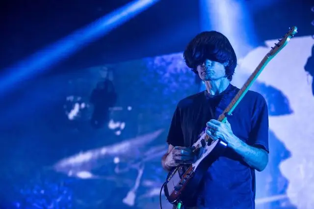 Jonny Greenwood performing with Radiohead in Canada earlier this summer